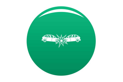 Head collision icon vector green