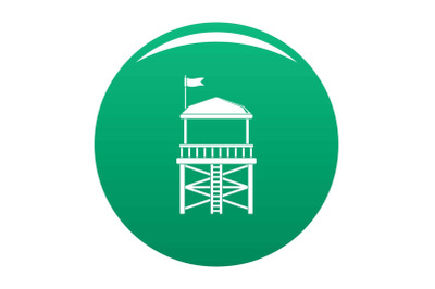 Rescue tower icon vector green