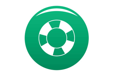 Lifebuoy icon vector green