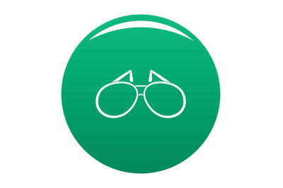 Sunglasses icon vector green