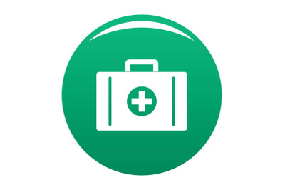 Aid kit icon vector green