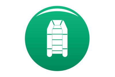 Rubber boat icon vector green