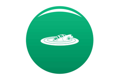 Sinking car icon vector green