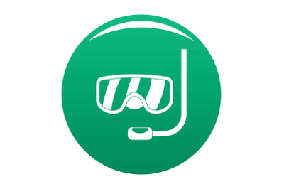 Scuba mask icon vector green