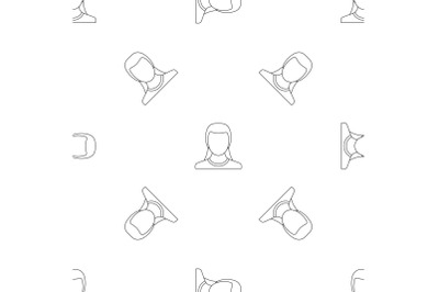 New woman avatar pattern seamless vector