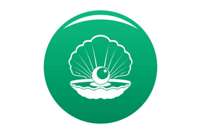 Opened shell icon vector green