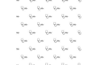 Stethoscope pattern seamless vector