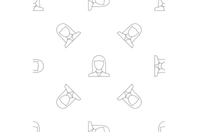 Female avatar pattern seamless vector