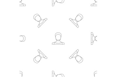 Man avatar pattern seamless vector