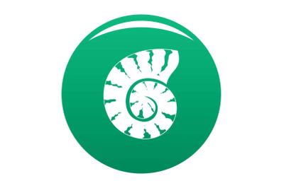 Striped shell icon vector green