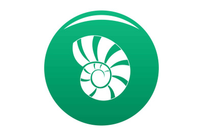 Reef shell icon vector green