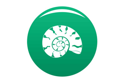 Round shell icon vector green