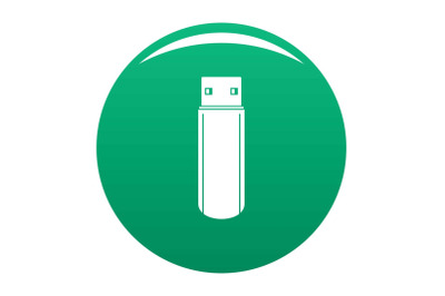 Big flash drive icon vector green