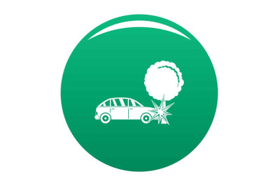 Crashed tree icon vector green