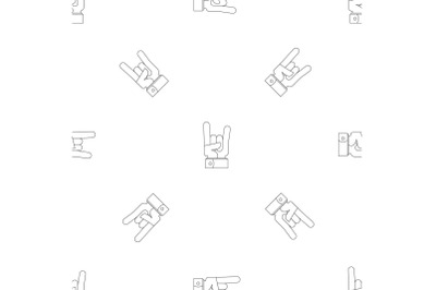 Rock gesture pattern seamless vector