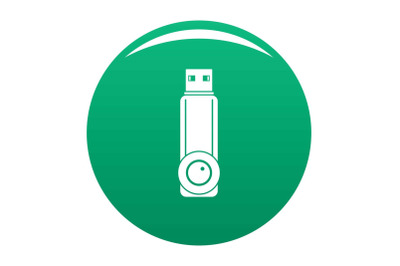 Plastic flash drive icon vector green