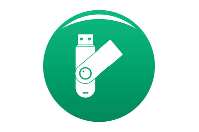 Usb device icon vector green