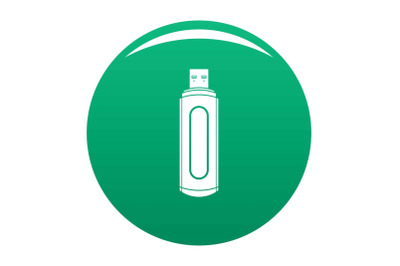 Computer flash drive icon vector green