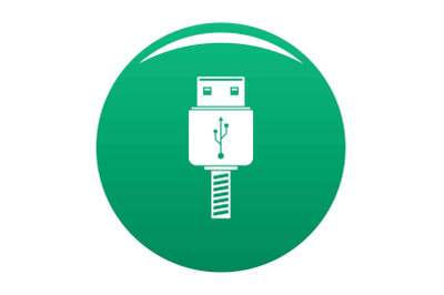 Memory flash drive icon vector green