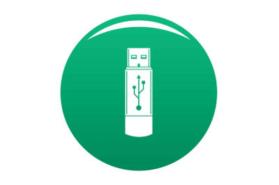 Portable flash drive icon vector green