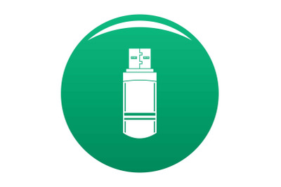 Small flash drive icon vector green