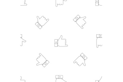 Call me gesture pattern seamless vector