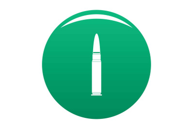 Cartridge for weapon icon vector green