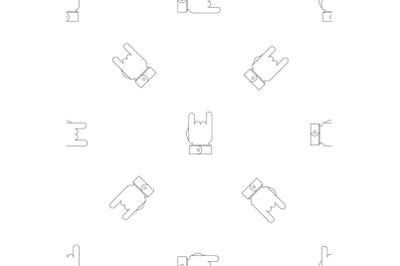 Rock music gesture pattern seamless vector