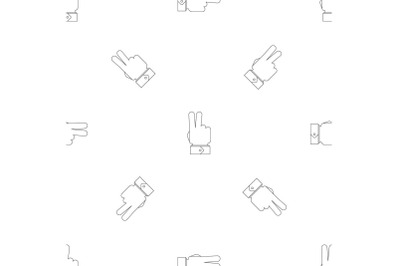 Victory gesture pattern seamless vector