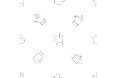 Okay gesture pattern seamless vector