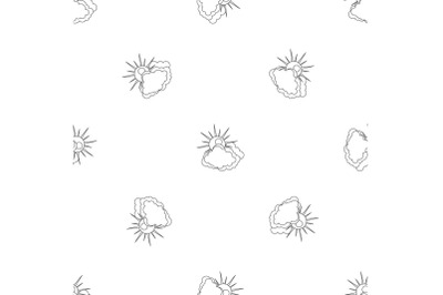 Sun and cloud pattern seamless vector