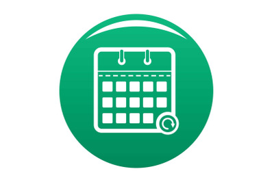 Calendar mobile icon vector green