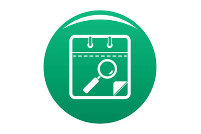 Calendar search icon vector green