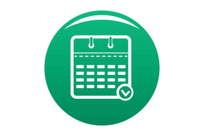 Calendar modern icon vector green