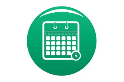 Calendar time icon vector green