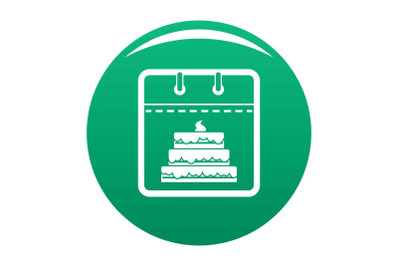 Calendar birthday icon vector green