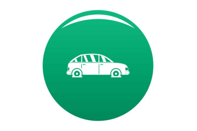 Car in water icon vector green