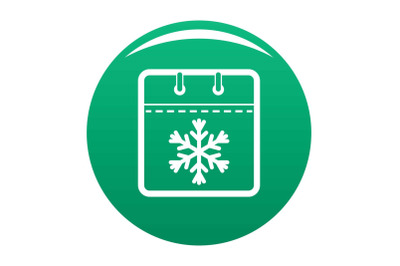 Calendar winter icon vector green