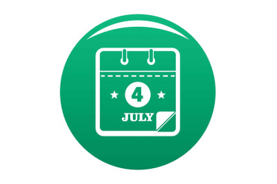 Calendar fourth july icon vector green