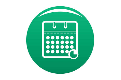 Calendar business icon vector green