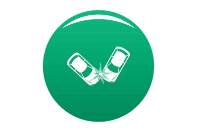 Hard collision icon vector green