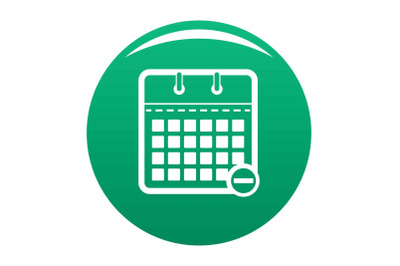 Calendar page icon vector green