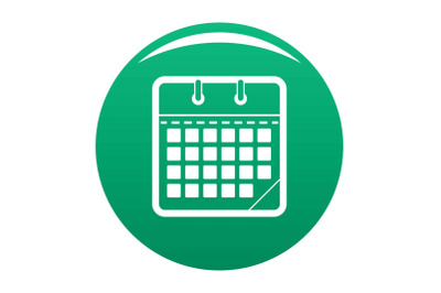 Calendar office icon vector green