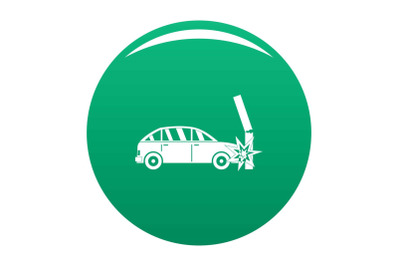 Crashed pillar icon vector green