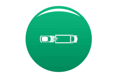 Car injury icon vector green