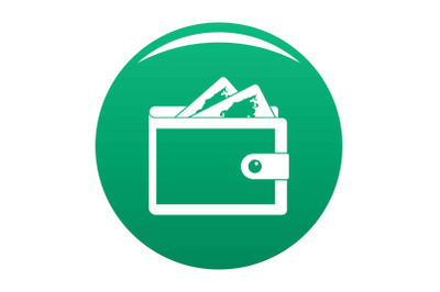 Purse icon vector green