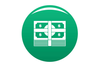 Bundle banknote icon vector green