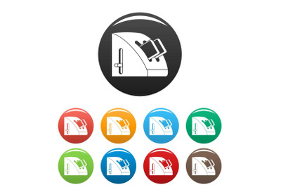 Modern toaster icons set color