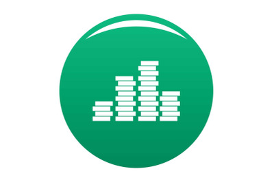 Bundle coin icon vector green