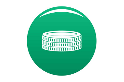 Gold coin icon vector green